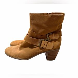 Anne Klein Tan Suede Ankle Boots